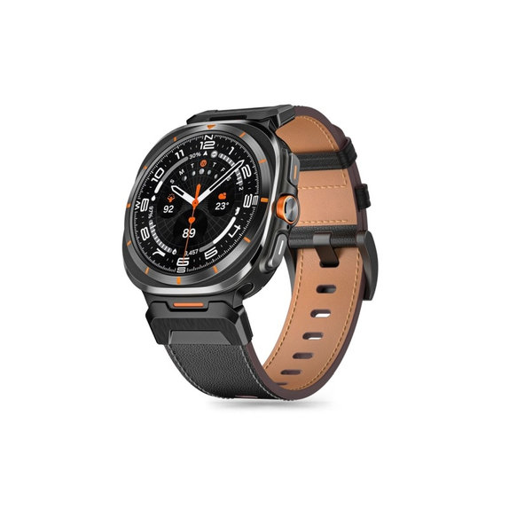 Pasek Delta Pro do Samsung Watch Ultra 1 / 2 2024-2026 (47 mm) Leather, czarna, Tech-Protect