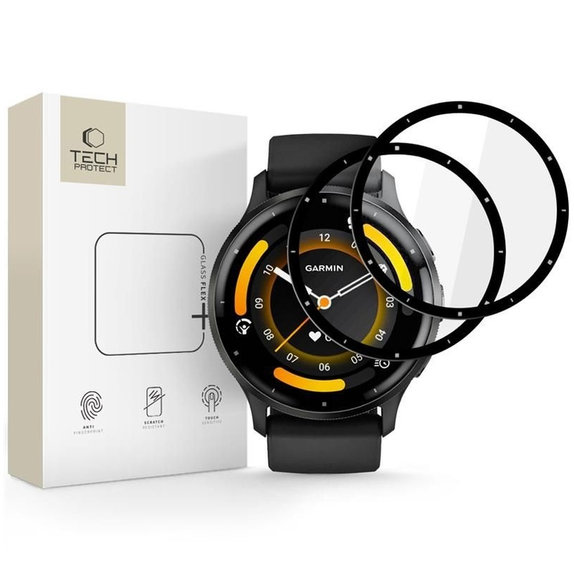 Szkło hybrydowe Glass Flex+ 2-PACK do Garmin Venu 3, czarna, Tech-Protect