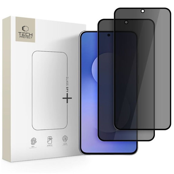 Szkło hartowane Privacy Glass Spy+ 2-PACK do Samsung S25 FE, Tech-Protect