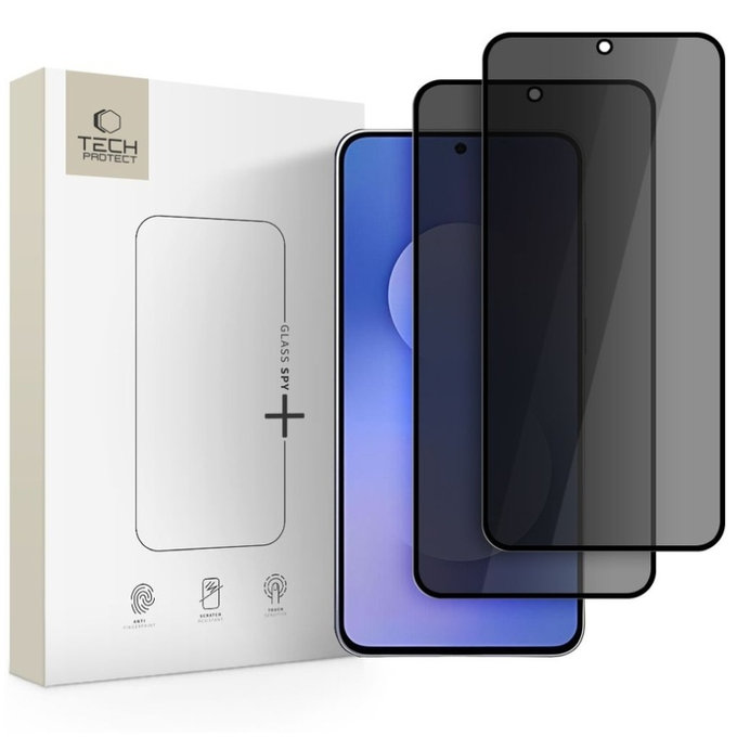 Szkło hartowane Privacy Glass Spy+ 2-PACK do Samsung S25 FE, Tech-Protect