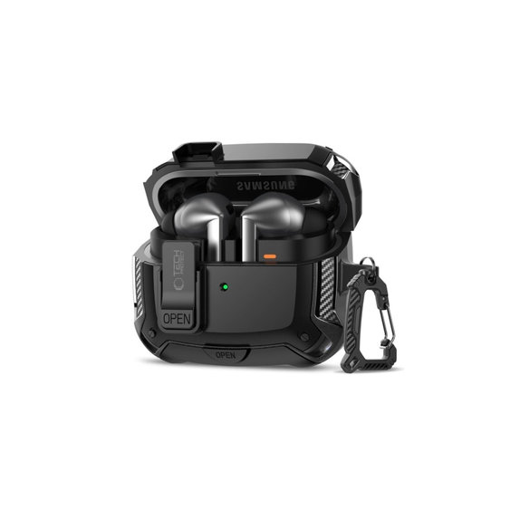 Etui na słuchawki Carbonox MagSafe do Samsung Buds 3 / 3 FE / 3 Pro, czarna, Tech-Protect