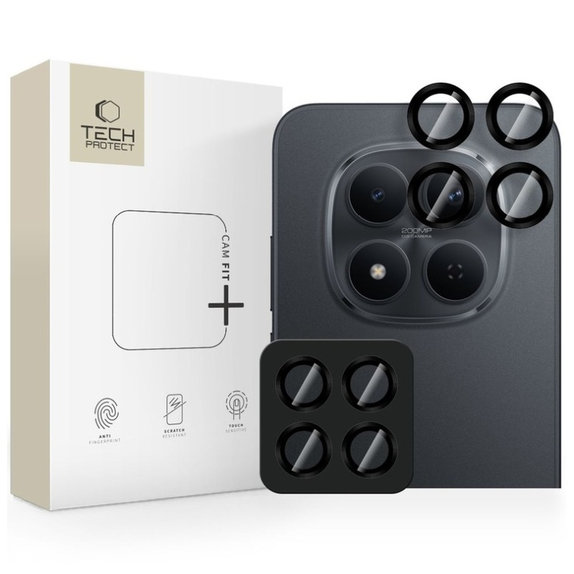 Osłona aparatu Camring Fit+ do Xiaomi Poco M8 Pro / Redmi Note 15 Pro 5G / 15 Pro+ Plus 5G, czarna, Tech-Protect