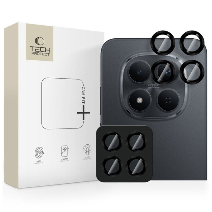 Osłona aparatu Camring Fit+ do Xiaomi Poco M8 Pro / Redmi Note 15 Pro 5G / 15 Pro+ Plus 5G, czarna, Tech-Protect