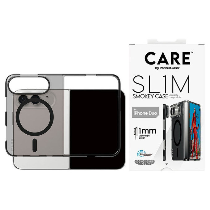 Etui SL1M Smokey z czarnym MagSafe do iPhone Duo, PanzerGlass