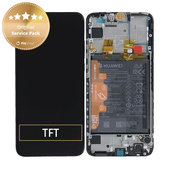 Wyświetlacz do Huawei P Smart (2019), P Smart Plus (2019), Ekran dotykowy z ramką i baterią, 02352JEY, 02352JFA, Midnight Black, Genuine Service Pack