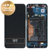 Wyświetlacz do Huawei Honor 20 Pro, Ekran dotykowy z ramką i baterią, 02352VKL, Phantom Blue, Genuine Service Pack