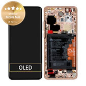 Zestaw wyswietlacza OLED z bateria + Czytnik linii papilarnych do Huawei P40 Pro | 02353PJL | Blush Gold | Genuine Service Pack