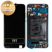 Wyświetlacz do Huawei Honor 9X Lite, Ekran dotykowy z ramką i baterią, 02353QJT, Emerald Green, Genuine Service Pack