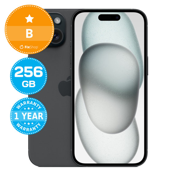 Apple iPhone 15 Black 256GB B Odnowiony