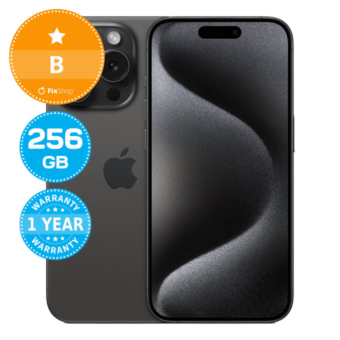 Apple iPhone 15 Pro Black Titanium 256GB B Odnowiony