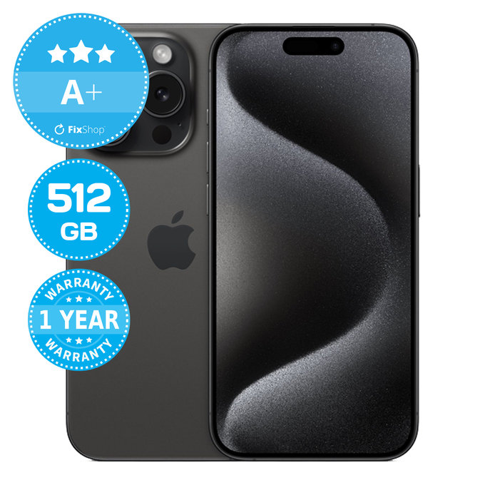 Apple iPhone 15 Pro Black Titanium 512GB A+ Odnowiony