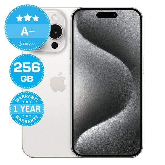 Apple iPhone 15 Pro White Titanium 256GB A+ Odnowiony