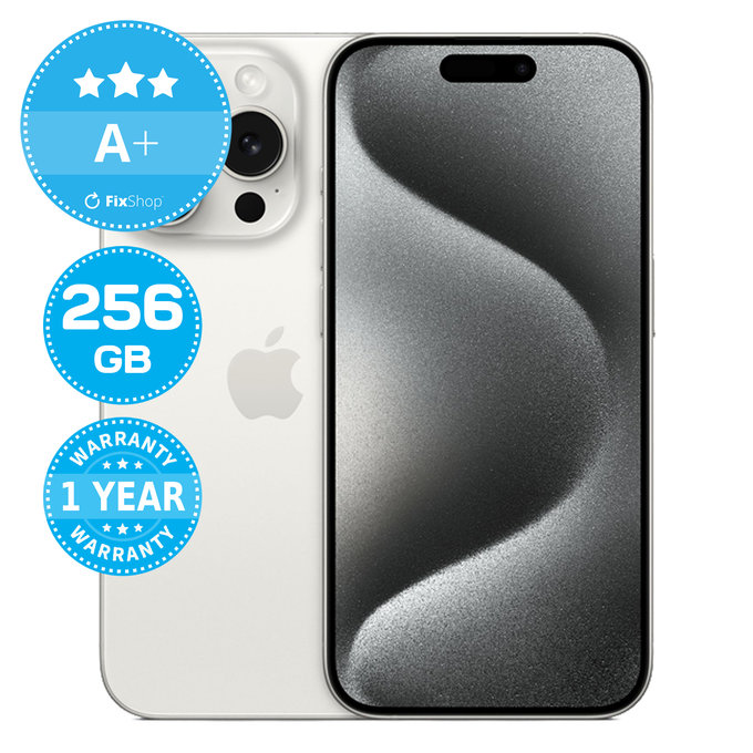 Apple iPhone 15 Pro White Titanium 256GB A+ Odnowiony