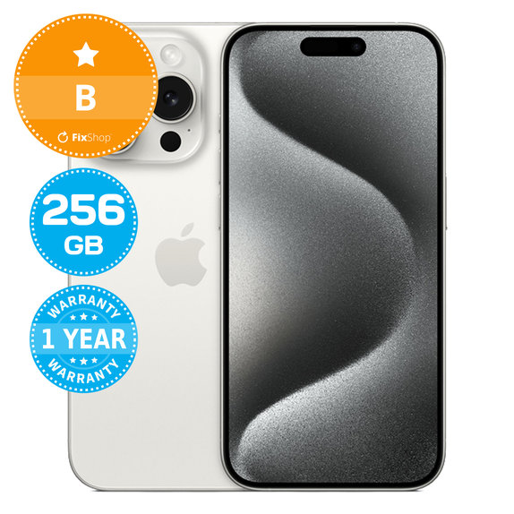 Apple iPhone 15 Pro White Titanium 256GB B Odnowiony