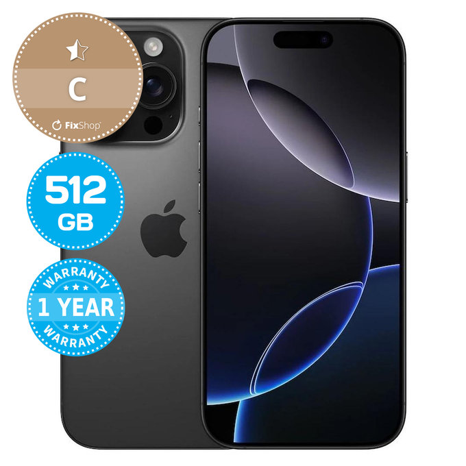 Apple iPhone 16 Pro Black Titanium 512GB C Odnowiony