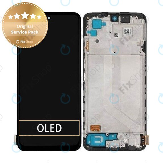 Wyświetlacz do Xiaomi Redmi Note 10S, Ekran dotykowy z ramką, 5600020K7B00, 560002K7BN00, Onyx Grey, Genuine Service Pack