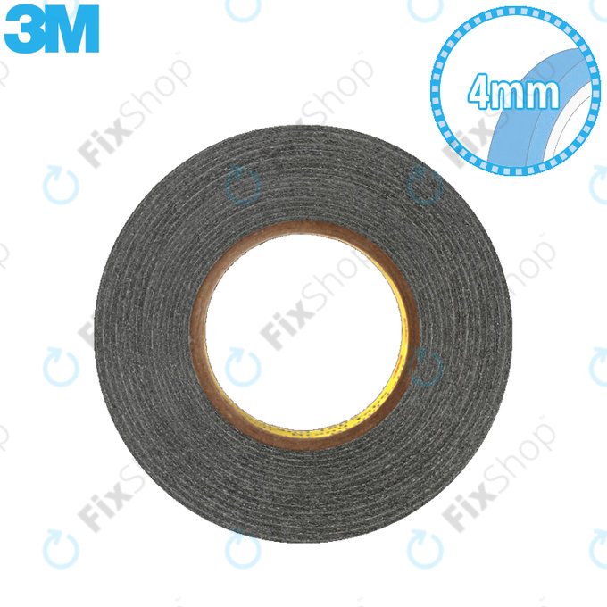 Taśma dwustronna 3M, 6mm x 50m, Czarny, Black