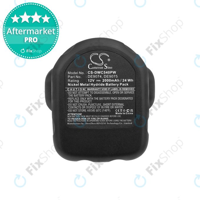 Bateria do DeWalt DC, DW, 2000-series, DE9074, DE9075, 152250-27, 397745-01, 2000mAh, HQ