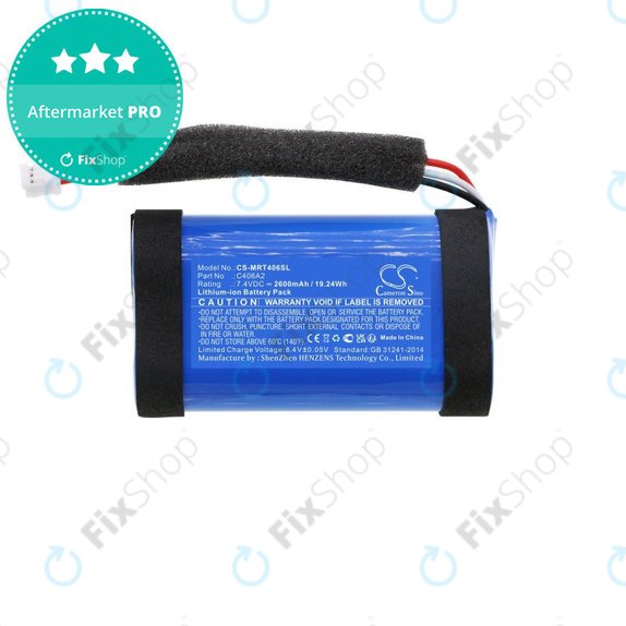Bateria do Marshall Emberton, 2600mAh, Li-Ion, 7.4V, C406A2, HQ