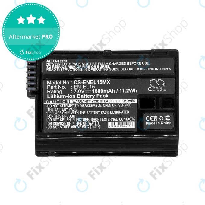 Bateria do Nikon Coolpix D7000, 1600mAh, Li-Ion, 7V, EN-EL15, HQ