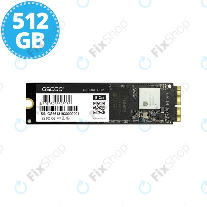 SSD 512GB do MacBook Air, Pro (Late 2013 - 2017), Oscoo ON900A PCIe, Refurbished