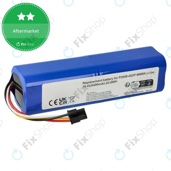 Bateria do Xiaomi Dreame L10s Pro, Ultra, L20 Ultra, Mi Robot Vacuum Mop 2 Ultra, Roidmi EVE Max, P2008-4S2P-MMBK, Li-Ion, 14,4V 6400mAh