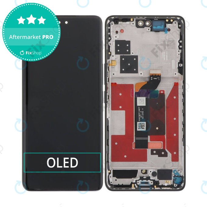 Wyświetlacz OLED do Honor 200 Pro, Ekran dotykowy z ramką, Czarny, Black