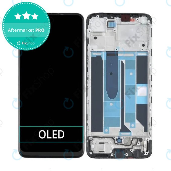 Wyświetlacz OLED do Realme 8 RMX3085, Ekran dotykowy z ramką, Cyber Black