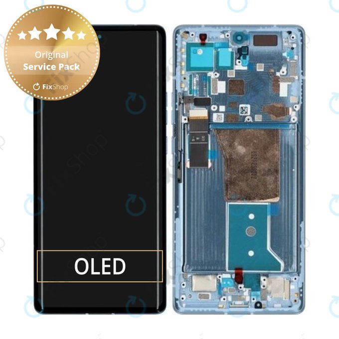 Wyświetlacz do Motorola Edge 40 Pro, Ekran dotykowy z ramką, 5D68C21987, Lunar Blue, Genuine Service Pack
