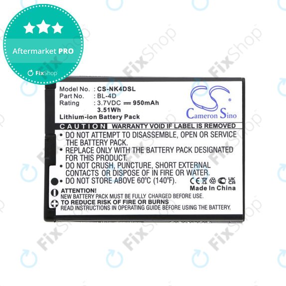 Bateria do Nokia N97 Mini, E5, E7, BLU Hero 2, 950mAh, Li-Ion, 3.7V, BL-4D, HQ