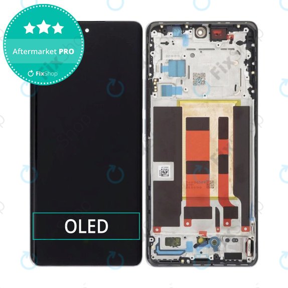 Wyświetlacz OLED do Oppo Reno 10 CPH2531, Ekran dotykowy z ramką, Silvery Grey