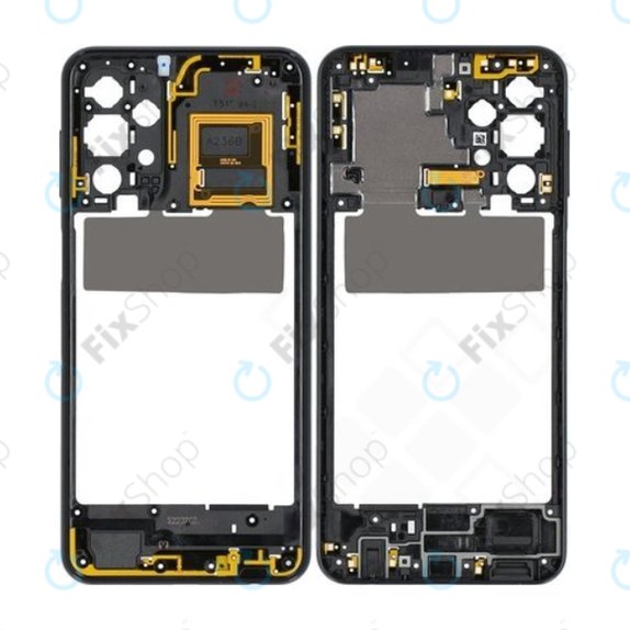 Ramka srodkowa do Samsung A23 A236B, GH98-47823A, Awesome Black, Genuine Service Pack