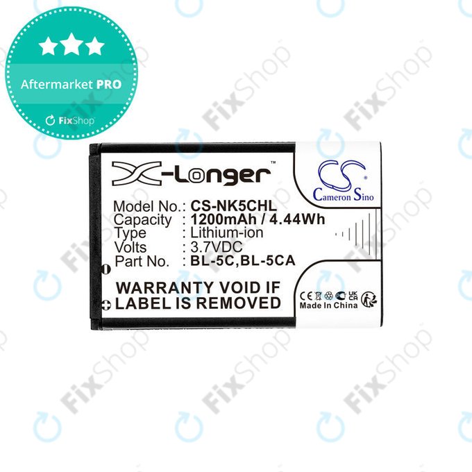 Bateria do Nokia 1208, 1110, 2310, 1200mAh, Li-ion, 3.7V, BL-5C, HQ