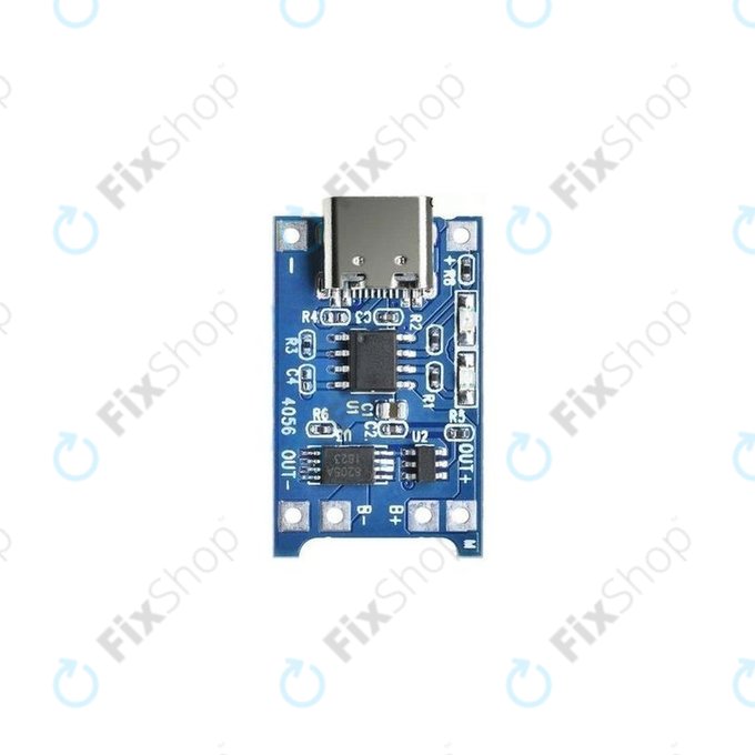 Moduł ładowania TP4056 do akumulatora Li-ion 18650, USB-C, 1 A