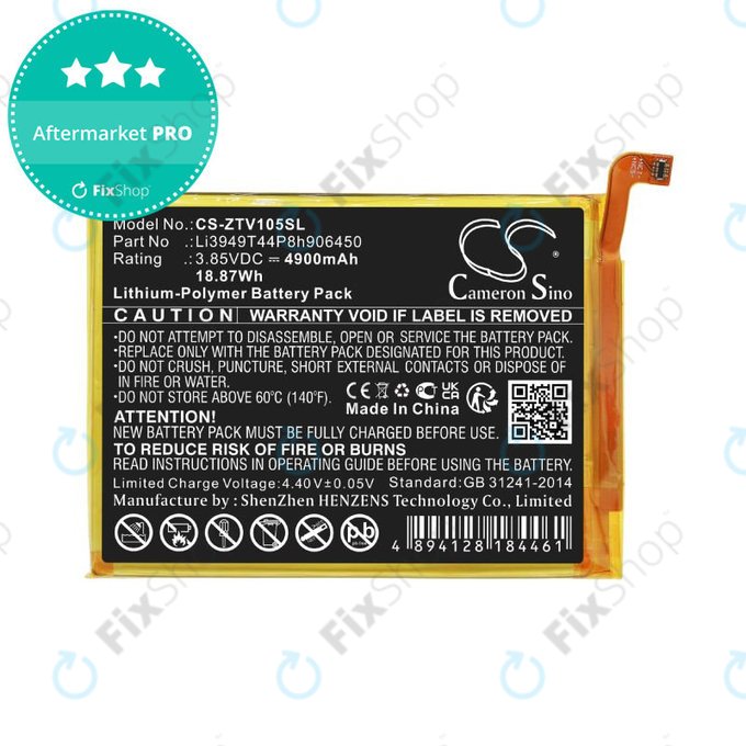 Bateria do ZTE Blade V Smart, V30 Vita, 4900mAh, Li-Pol, 3.85V, Li3949T44P8h906450, HQ
