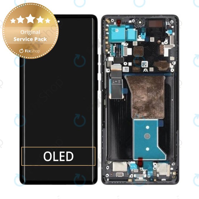 Wyświetlacz do Motorola Edge 40 Pro, Ekran dotykowy z ramką, 5D68C21986, Interstellar Black, Genuine Service Pack