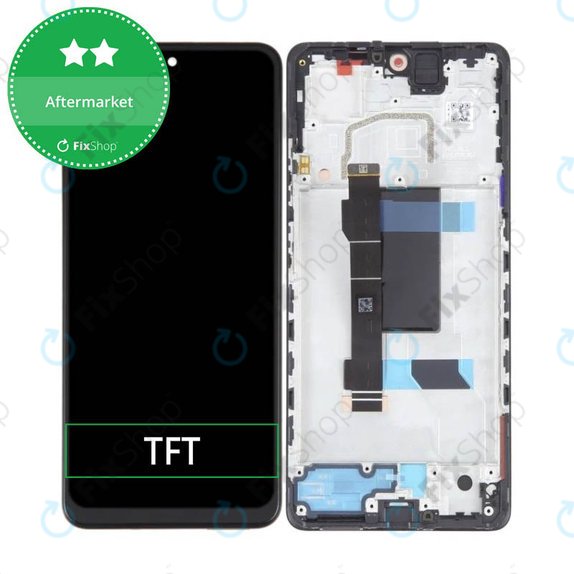 Wyświetlacz do Xiaomi Redmi Note 12 Pro 5G, Ekran dotykowy z ramką, Midnight Black, TFT