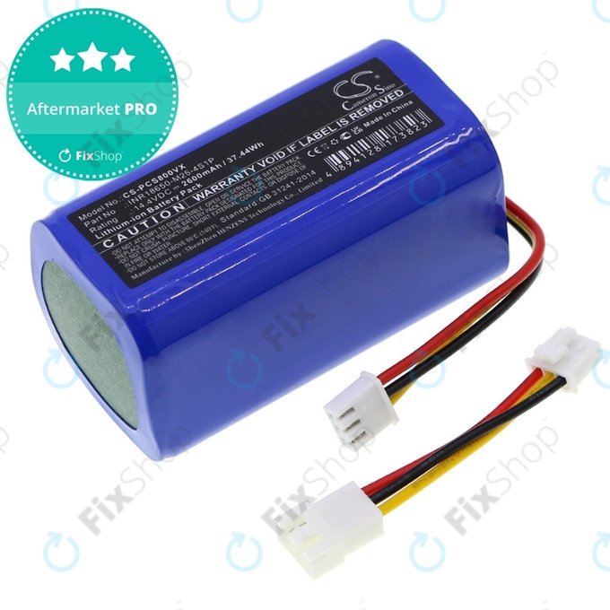 Bateria do Proscenic 800T, 820T, 830T, INR18650-M25-4S1P, Li-Ion, 14.4V, 2600mAh, HQ