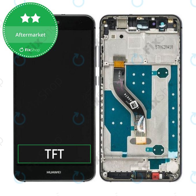 Wyświetlacz do Huawei P10 lite, Ekran dotykowy z ramką, Graphite Black, TFT