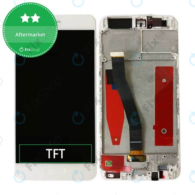 Wyświetlacz do Huawei P10, Ekran dotykowy z ramką, Biały, White, TFT
