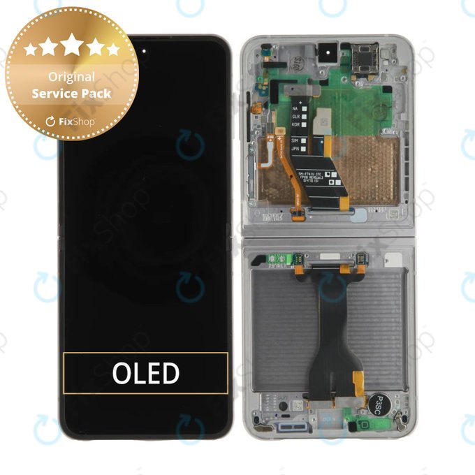 Wyświetlacz OLED dla Samsung Z Flip 6 F741B, Ekran dotykowy z ramką, GH82-35014A, Genuine Service Pack