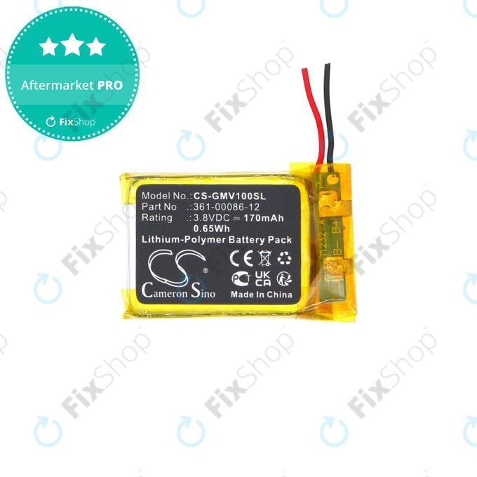 Bateria do Garmin Femix 6s Pro, Venu, 170mAh, Li-Pol, 3.8V, 361-00086-12, HQ