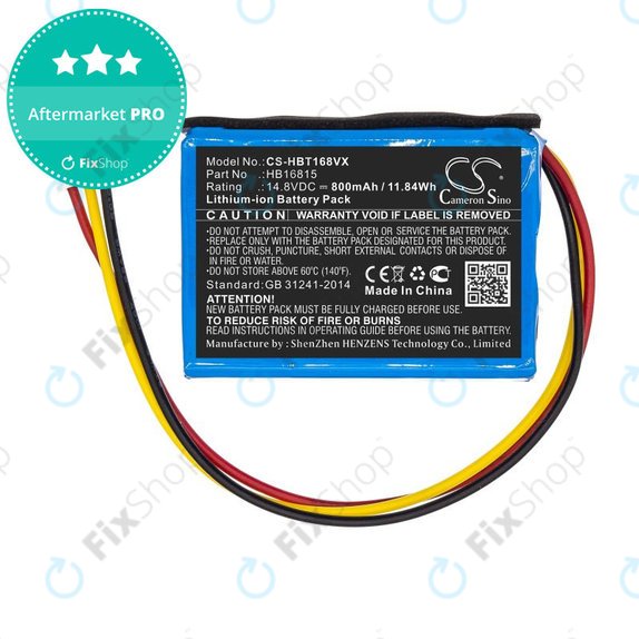 Bateria do Hobot 168, 188, 198, 268, 288, 298, 368, 388, 800mAh, Li-Ion, 14.8V, HB16815, HQ