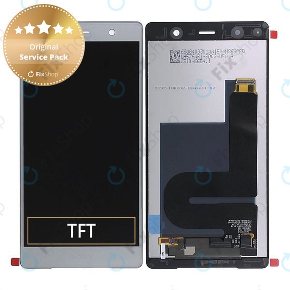 Wyświetlacz z ekranem dotykowym do Sony Xperia XZ2 Premium, 1310-6654, Chrome Silver, Genuine Service Pack