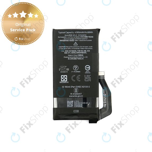 Bateria do Google Pixel 7a, GP5JE, 4385mAh, G949-00398-00, Genuine Service Pack