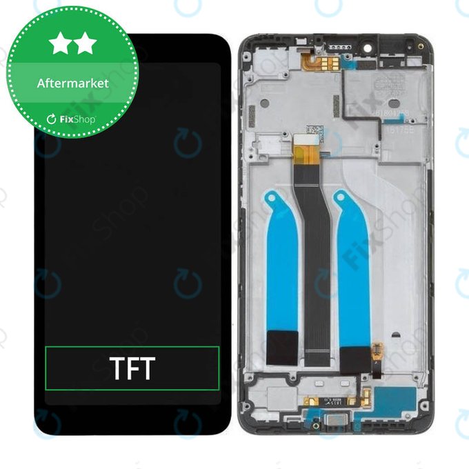 Wyświetlacz do Xiaomi Redmi 6, Redmi 6A, Ekran dotykowy z ramką, Czarny, Black, TFT