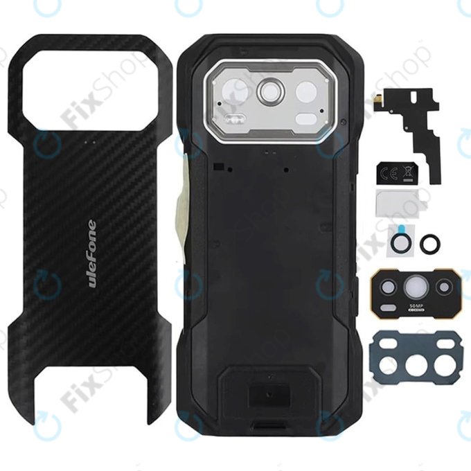 Tylna pokrywa baterii z kompletnym montażem do Ulefone Armor 27T Pro, Black