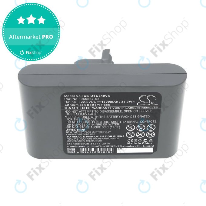 Bateria do Dyson DC31, DC34, DC35, DC44, DC45, DC56, 1500mAh, Li-Ion, 22.2V, 965557-03, HQ