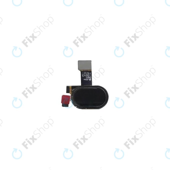 Przycisk Home z czujnikiem linii papilarnych i taśmą flex do Motorola Moto E4 XT1761, Czarny, Black