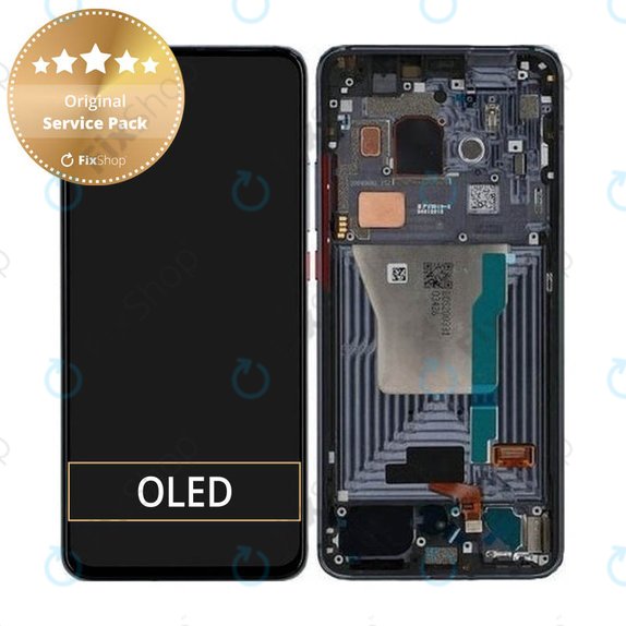 Wyświetlacz do Xiaomi Pocophone F2 Pro, Ekran dotykowy z ramką, 56000G0J1100, Cyber Grey, Genuine Service Pack